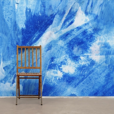  Яркие синие фотообои с эффектом оштукатуренной стены  Узоры на Стене