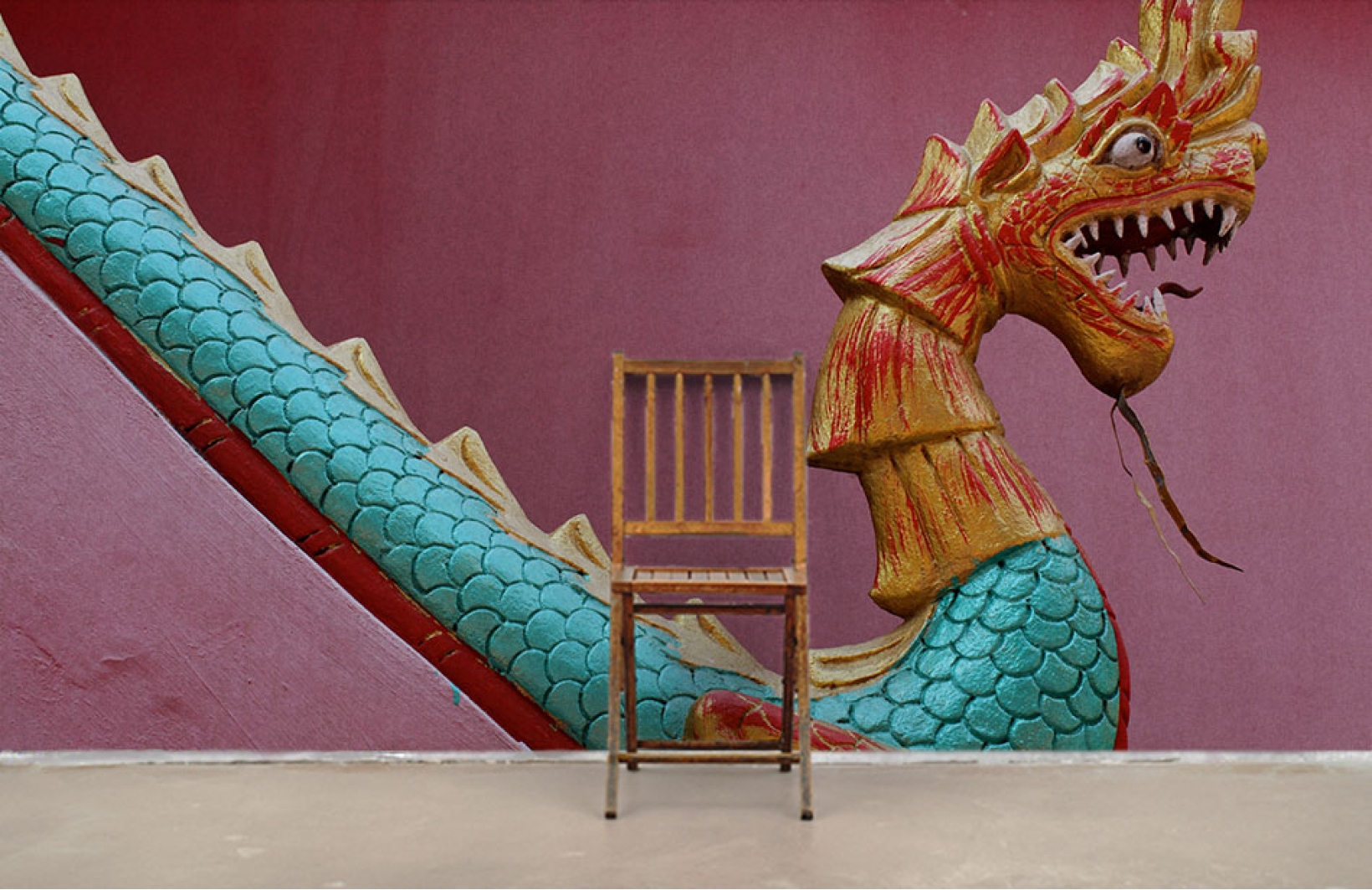Фотообои с китайской головой дракона Узоры на Стене
