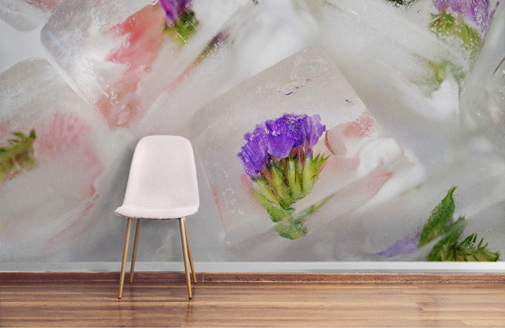 Фотообои цветы во льду Узоры на Стене