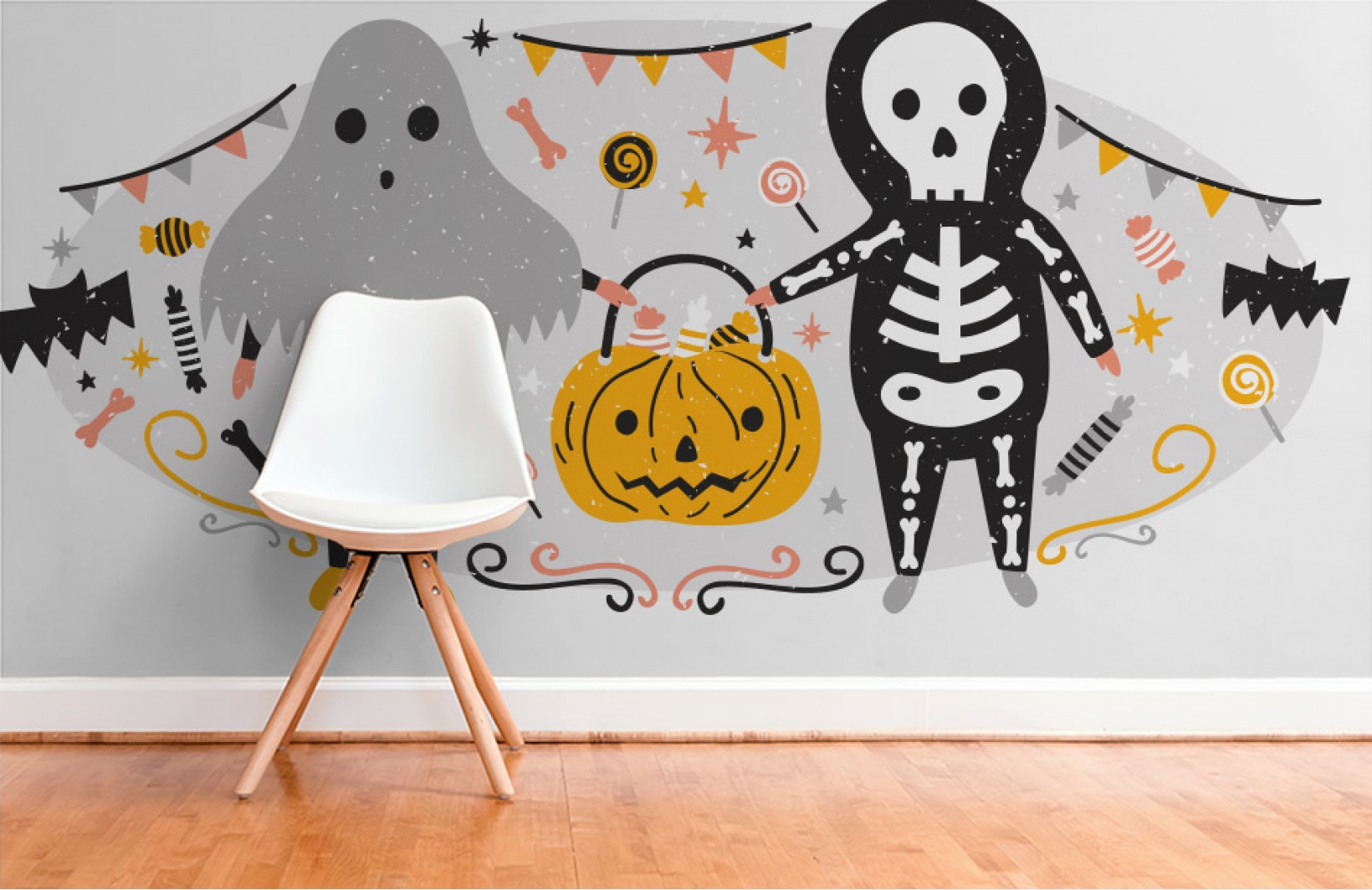 Фотообои с сюжетом праздника Хеллоуин в детскую комнату мальчику Узоры на Стене